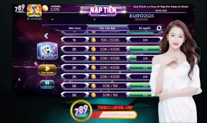 Update hệ số thưởng khủng khi chơi Poker tại cổng game 789Club